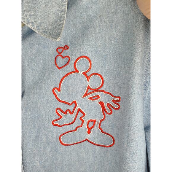 Mickey Mouse Unlimited hearts long sleeve denim shirt - medium - Picture 4 of 4